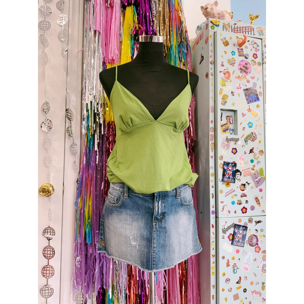 Vintage Y2K 2000s green long tank/ dress